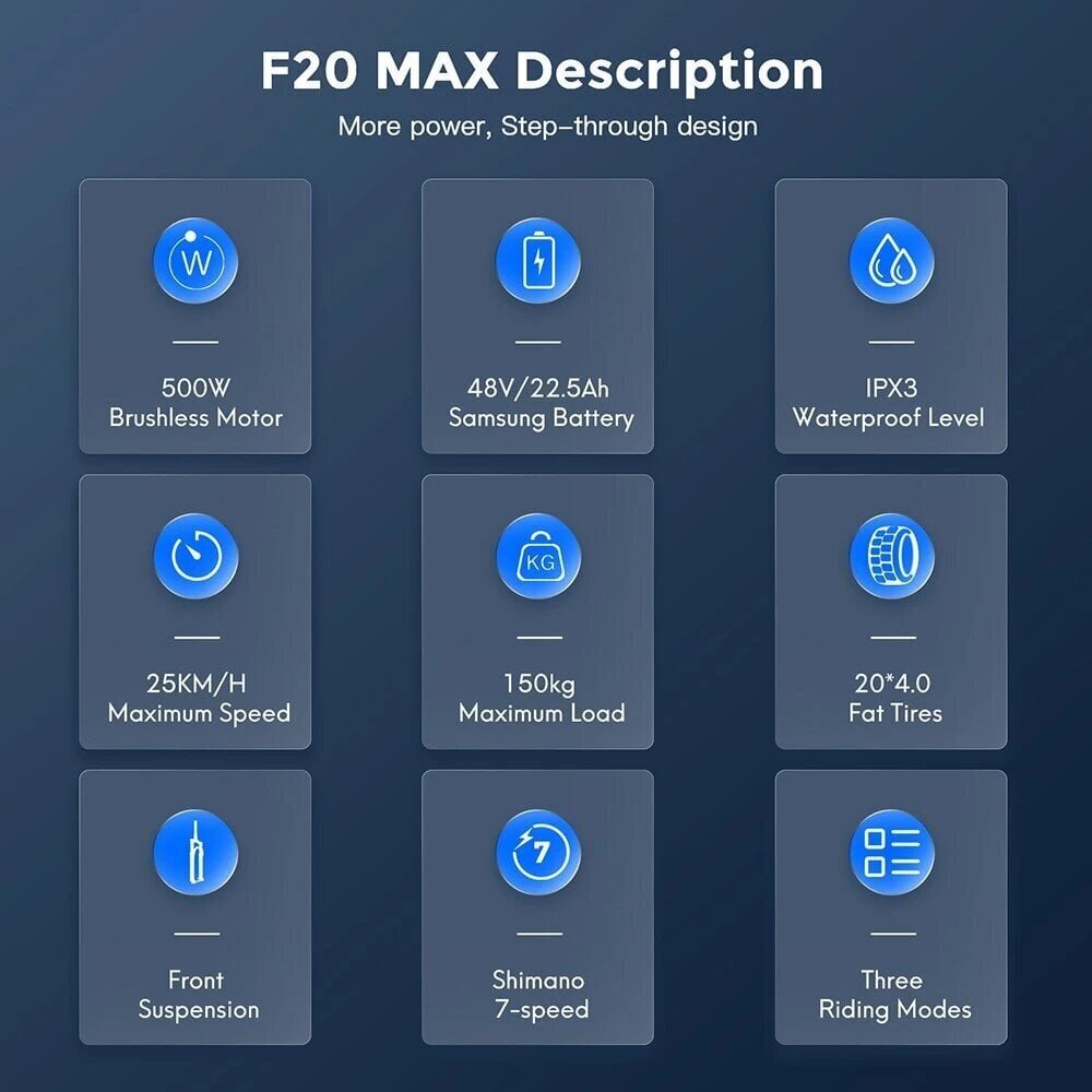 Sähköpyörä FAFREES F20 Max, 20", musta, 500W, 22,5Ah hinta ja tiedot | Sähköpyörät | hobbyhall.fi