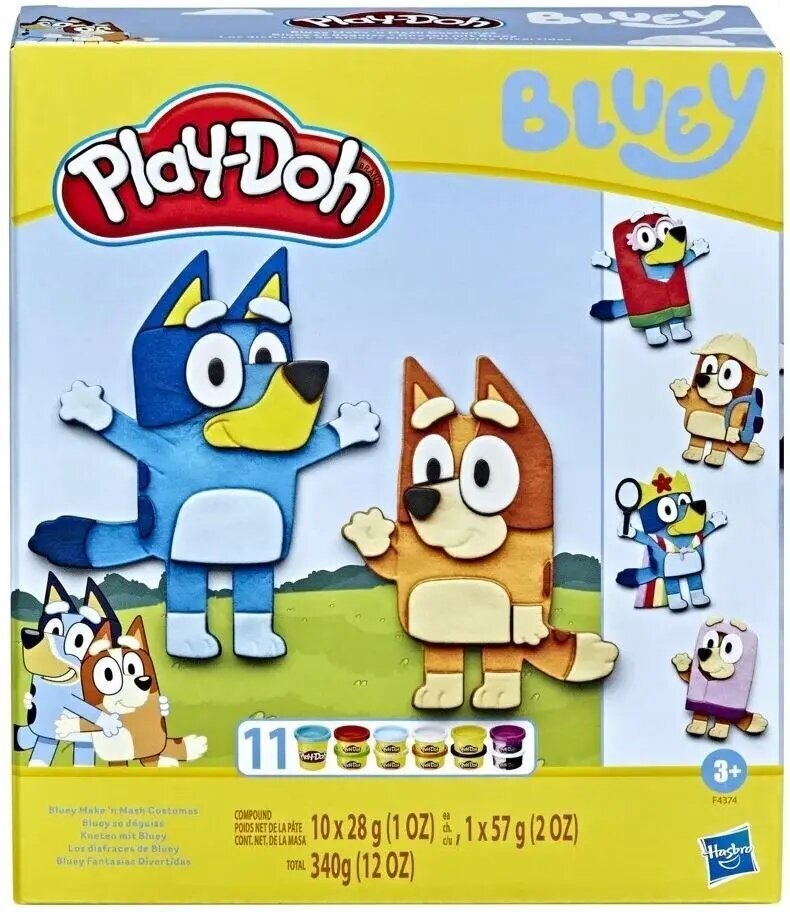Hasbro Play-Doh: Bluey Tee n Mash -pukujen leikkisetti (F4374) hinta ja tiedot | Kehittävät lelut | hobbyhall.fi
