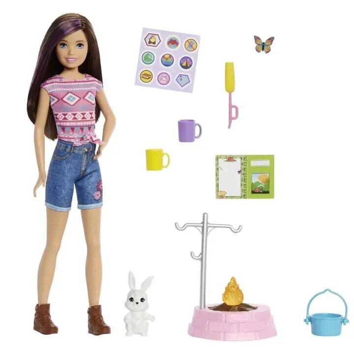 Barbie-nukke Camping Skipper & Lemmikkisetti hinta ja tiedot | Tyttöjen lelut | hobbyhall.fi