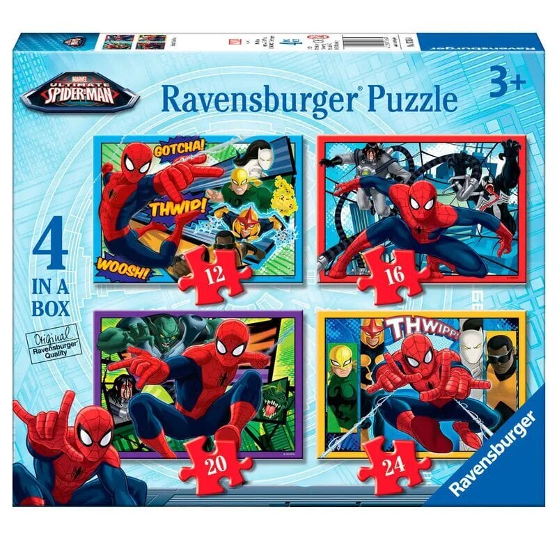 Marvel Ultimate Spiderman palapeli 12-16-20-24kpl hinta ja tiedot | Palapelit | hobbyhall.fi