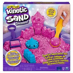 Spin Master Kinetic Sand Shimmer - Kimaltava Sandcastle Set (vaaleanpunainen) (6063520) hinta ja tiedot | Taide- ja askartelutarvikkeet | hobbyhall.fi