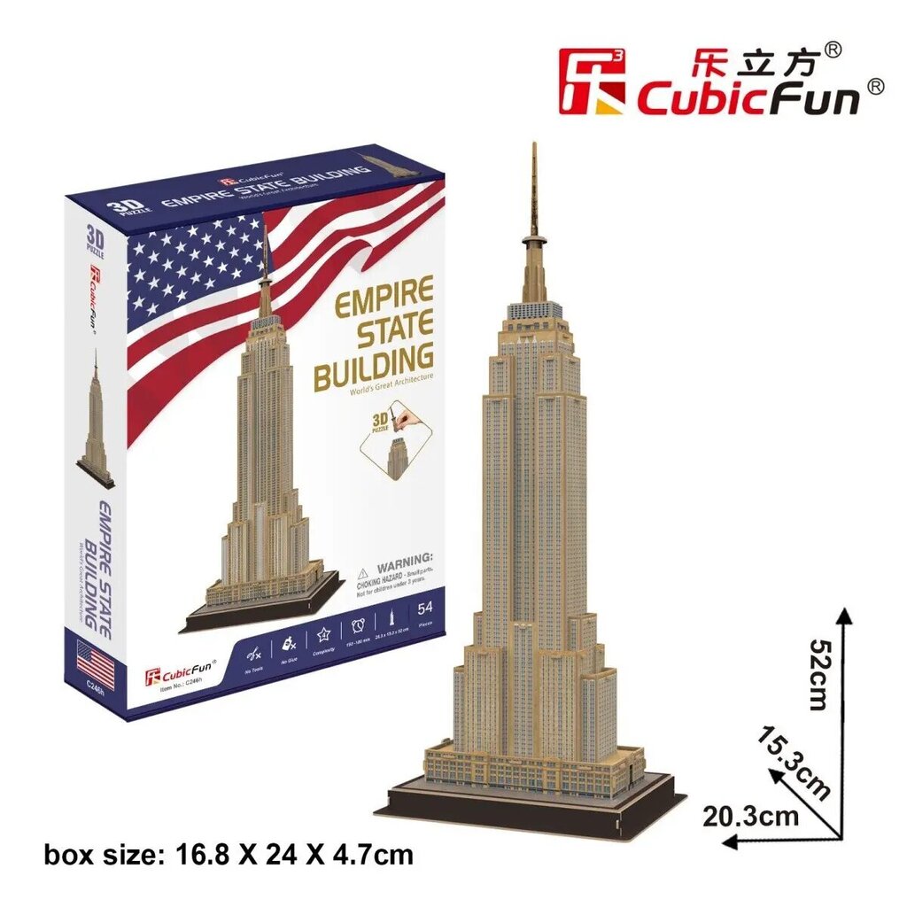 3D palapeli Empire State Building 54 kappaletta hinta ja tiedot | Palapelit | hobbyhall.fi