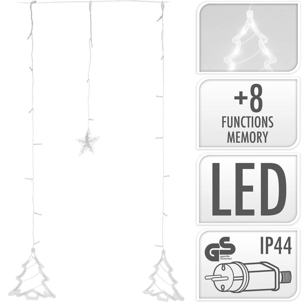 Jouluvaloketju, 138 LED 2 m valaistu osa. hinta ja tiedot | Jouluvalot | hobbyhall.fi