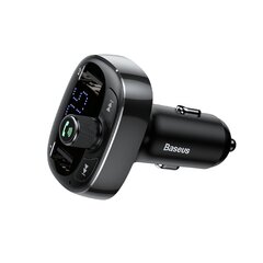 Baseus T-tyyppinen S-09 Bluetooth FM-lähetin (musta) hinta ja tiedot | Baseus Sähköosat ja tarvikkeet | hobbyhall.fi