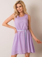 Violetti mekko, jossa värillinen vyö. hinta ja tiedot | Mekot | hobbyhall.fi
