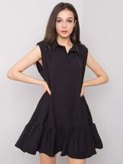 RUE PARIS Musta naisten mekko röyhelöllä. hinta ja tiedot | Mekot | hobbyhall.fi
