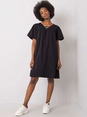RUE PARIS Musta mekko, jossa puhvihihat. hinta ja tiedot | Mekot | hobbyhall.fi