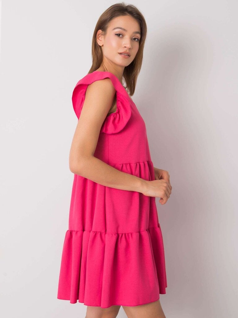 RUE PARIS Vaaleanpunainen mekko röyhelöllä. hinta ja tiedot | Mekot | hobbyhall.fi