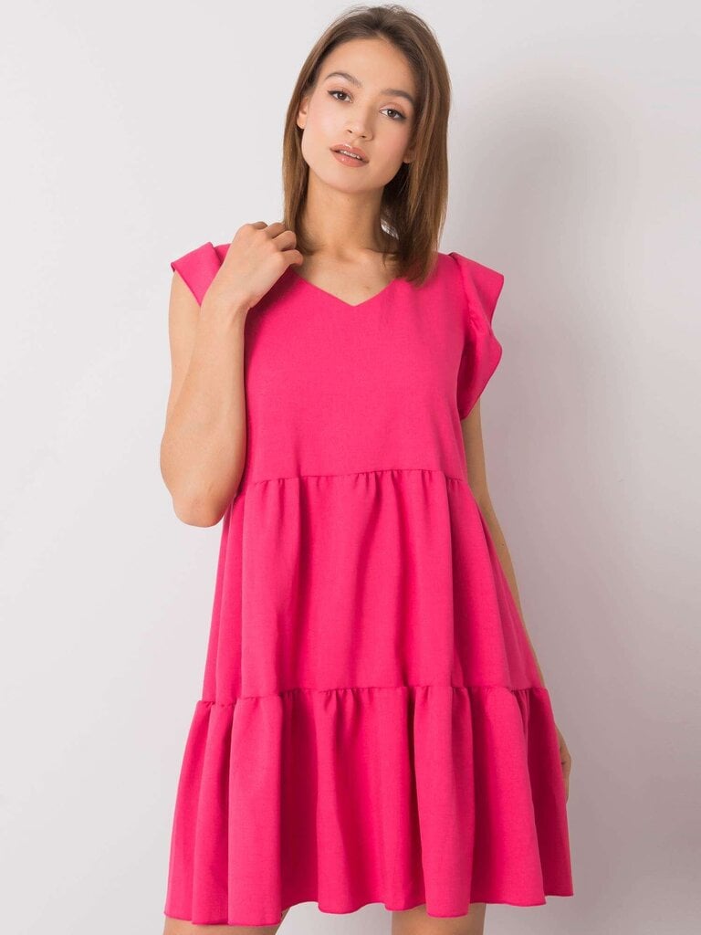 RUE PARIS Vaaleanpunainen mekko röyhelöllä. hinta ja tiedot | Mekot | hobbyhall.fi
