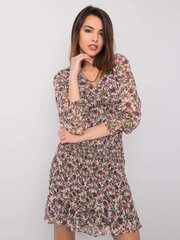 RUE PARIS Vaalean beige mekko kukilla. hinta ja tiedot | Mekot | hobbyhall.fi