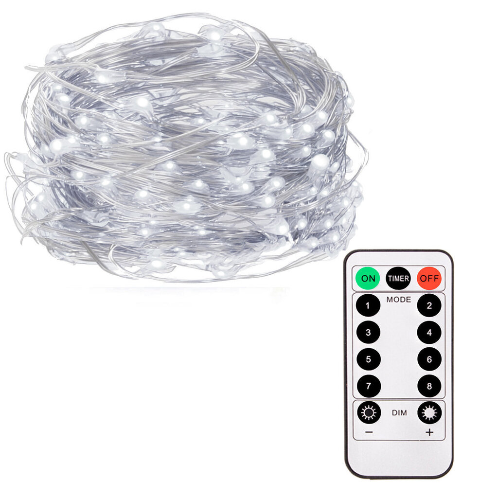 Valosarja 100 LED MicroLED kaukosäätimellä "Smart", kylmä valkoinen hinta ja tiedot | Jouluvalot | hobbyhall.fi