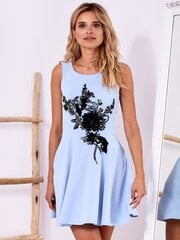 Sininen mekko koristeellisella kukkakuviolla hinta ja tiedot | Mekot | hobbyhall.fi