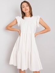 RUE PARIS Valkoinen väljä mekko röyhelöllä. XL hinta ja tiedot | Mekot | hobbyhall.fi