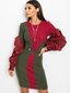 Istuva khaki-burgundinen mekko. hinta ja tiedot | Mekot | hobbyhall.fi