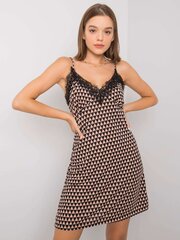 RUE PARIS Beige ja musta mekko geometrisilla kuvioilla. hinta ja tiedot | Mekot | hobbyhall.fi