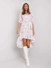 Valkoinen epäsymmetrinen mekko kukilla. hinta ja tiedot | Mekot | hobbyhall.fi