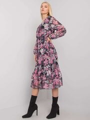 Tummansininen ja pinkki kuviollinen midi-mekko. hinta ja tiedot | Mekot | hobbyhall.fi