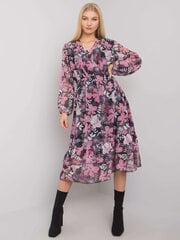 Tummansininen ja pinkki kuviollinen midi-mekko. hinta ja tiedot | Mekot | hobbyhall.fi