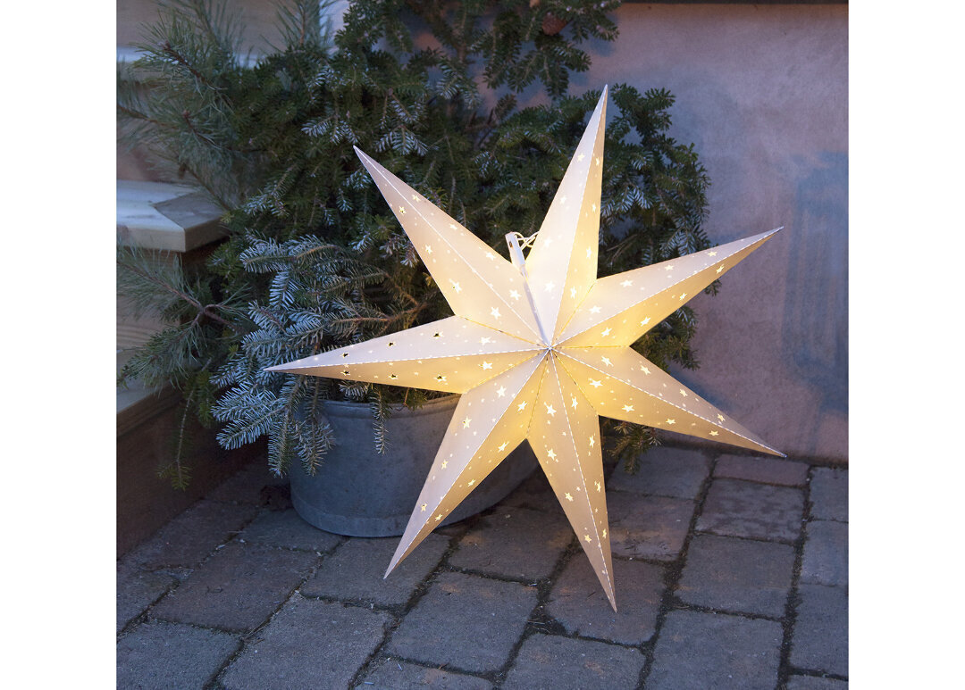 LED muovista riippuva tähti valkoinen AA 0,43W 60x60cm Alice 505-01 hinta ja tiedot | Joulukoristeet | hobbyhall.fi