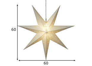 LED muovista riippuva tähti valkoinen AA 0,43W 60x60cm Alice 505-01 hinta ja tiedot | Joulukoristeet | hobbyhall.fi