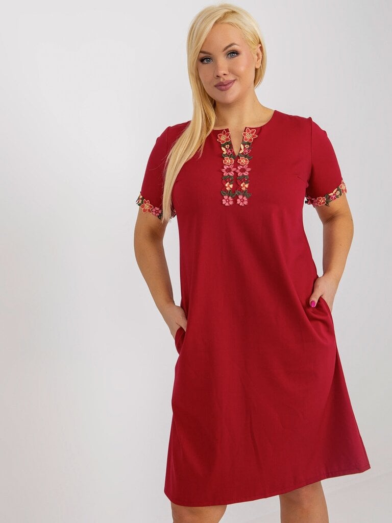 Naisten tummanpunainen plus-koon mekko hinta ja tiedot | Mekot | hobbyhall.fi