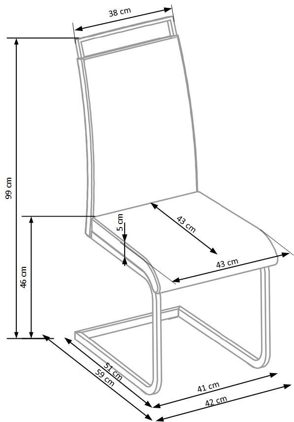 4 tuolin setti K348, harmaa hinta ja tiedot | Ruokapöydän tuolit | hobbyhall.fi