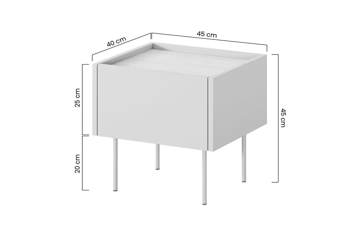 Yöpöytä Bogart Desin 45 1SZ, musta hinta ja tiedot | Yöpöydät | hobbyhall.fi