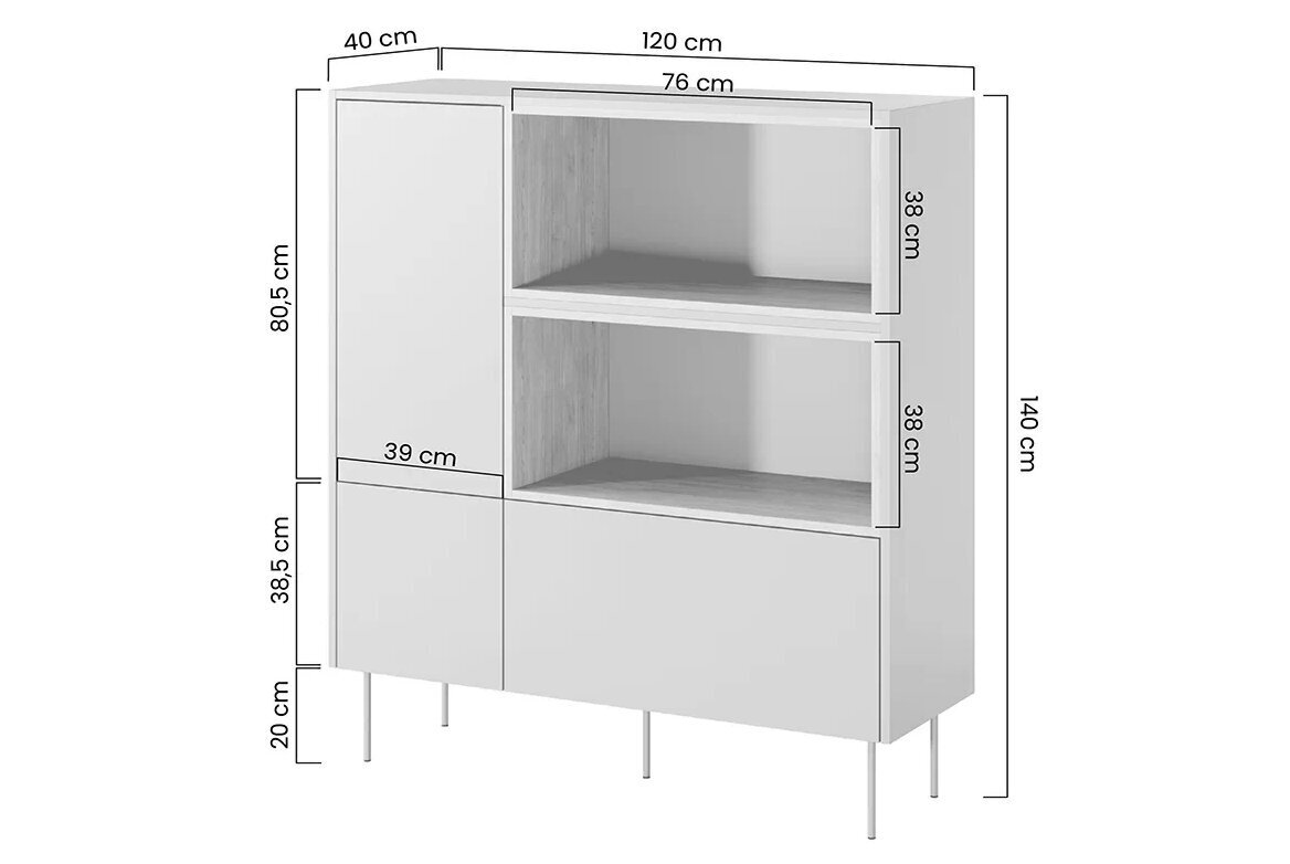 Lipasto Bogart Desin 120, musta hinta ja tiedot | Lipastot | hobbyhall.fi