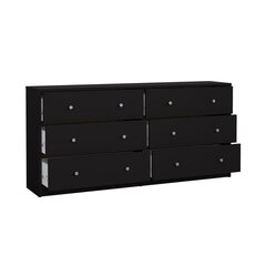 Lipasto May Double Dresser 6 Drawers Black, musta hinta ja tiedot | Lipastot | hobbyhall.fi