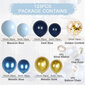 Macaron Blue Gold -teemailmapallosetti (133 kpl) hinta ja tiedot | Ilmapallot | hobbyhall.fi