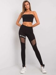 RUE PARIS Naisten mustat leggingsit, joissa teksti. hinta ja tiedot | Naisten urheiluvaatteet | hobbyhall.fi