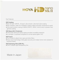 Hoya HD nano MkII UV hinta ja tiedot | Kameran suotimet | hobbyhall.fi