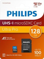 Muistikortti Philips MicroSDXC, 128GB Class 10 UHS-I U3 hinta ja tiedot | Philips Puhelimet, älylaitteet ja kamerat | hobbyhall.fi