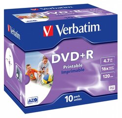 DVD 1x10 Verbatim DVD+R 4,7GB hinta ja tiedot | Vinyylilevyt, CD-levyt, DVD-levyt | hobbyhall.fi