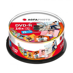 1x25 AgfaPhoto DVD-R 4,7GB hinta ja tiedot | Vinyylilevyt, CD-levyt, DVD-levyt | hobbyhall.fi