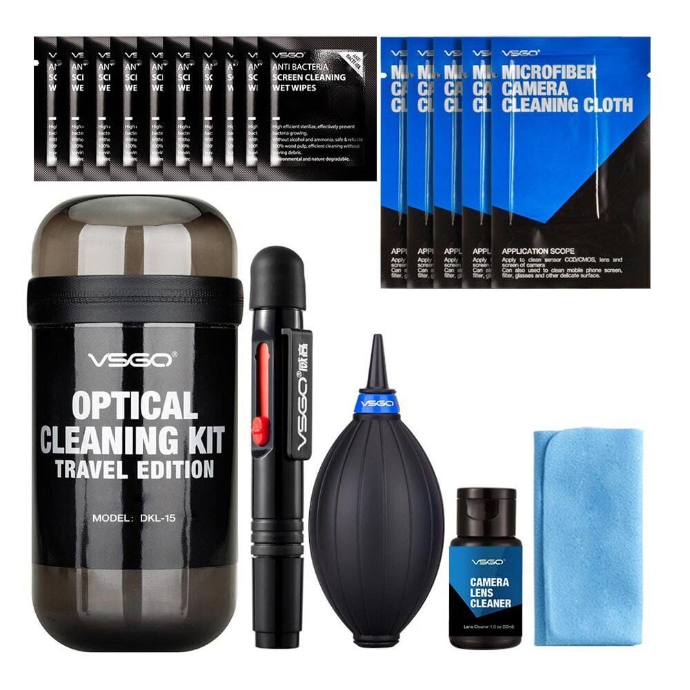 VSGO Optical Cleaning Kit Travel Harmaa hinta ja tiedot | Kameratarvikkeet | hobbyhall.fi