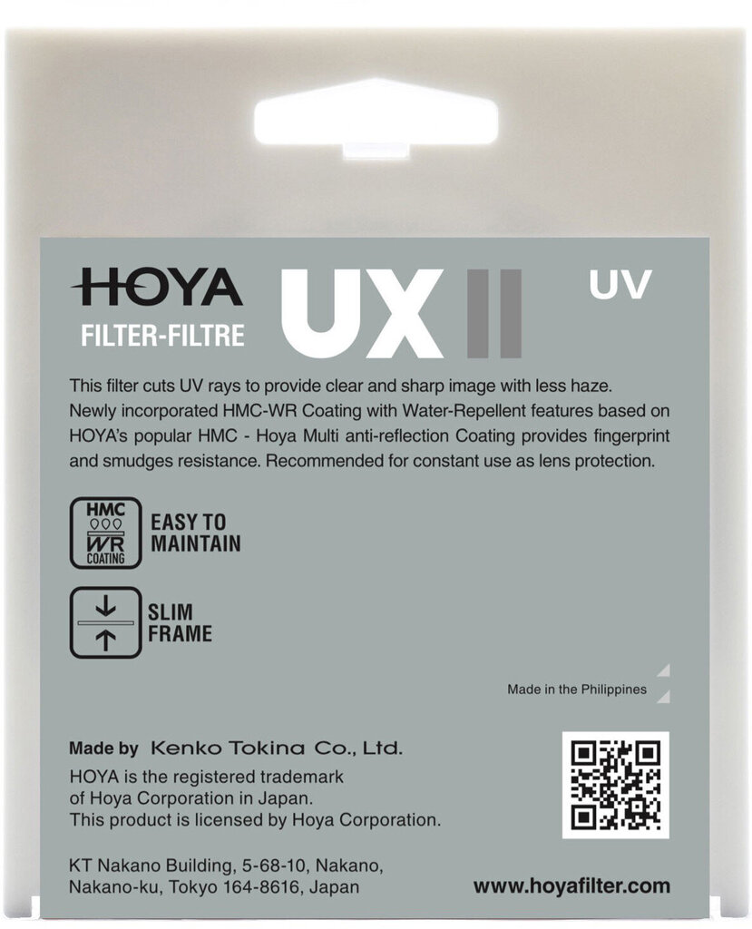 UV-suodatin Hoya UX II 58mm hinta ja tiedot | Kameran suotimet | hobbyhall.fi