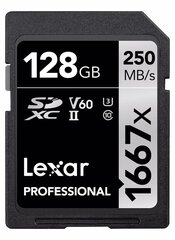 Lexar SDHC/SDXC 128GB hinta ja tiedot | Kameran muistikortit | hobbyhall.fi