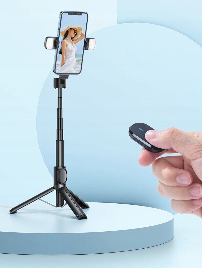 Mcdodo Double Shot Selfie Stick -jalusta Bluetooth-jalusta musta hinta ja tiedot | Puhelimen lisätarvikkeet | hobbyhall.fi