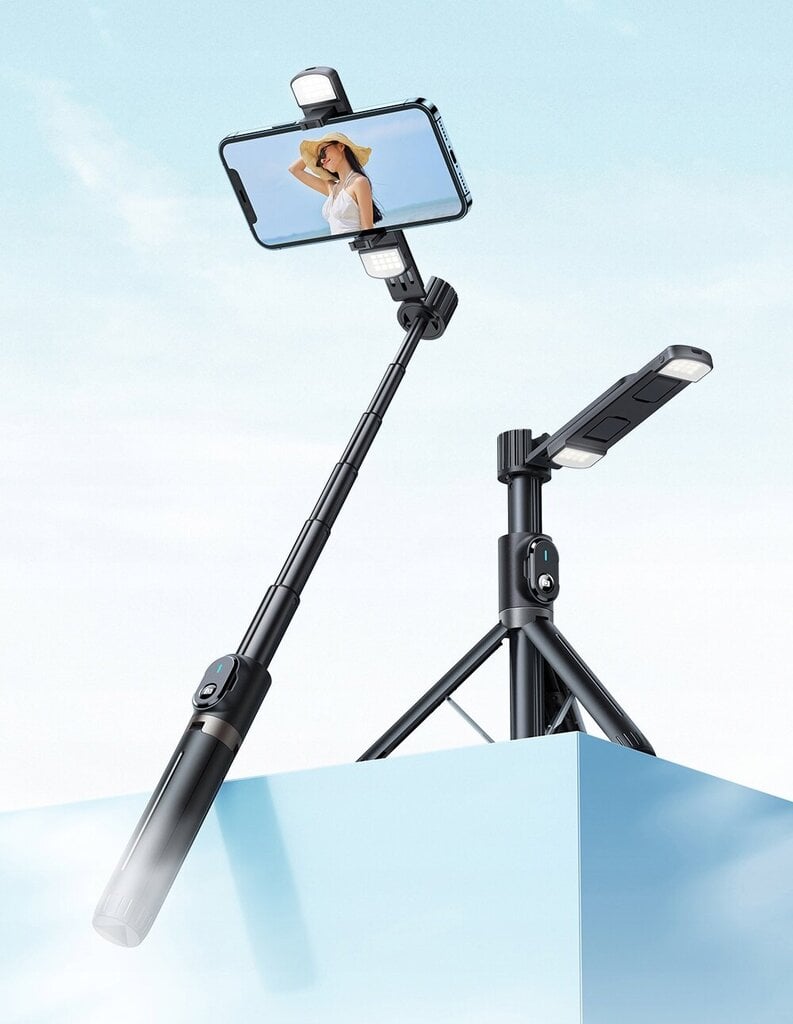 Mcdodo Double Shot Selfie Stick -jalusta Bluetooth-jalusta musta hinta ja tiedot | Puhelimen lisätarvikkeet | hobbyhall.fi