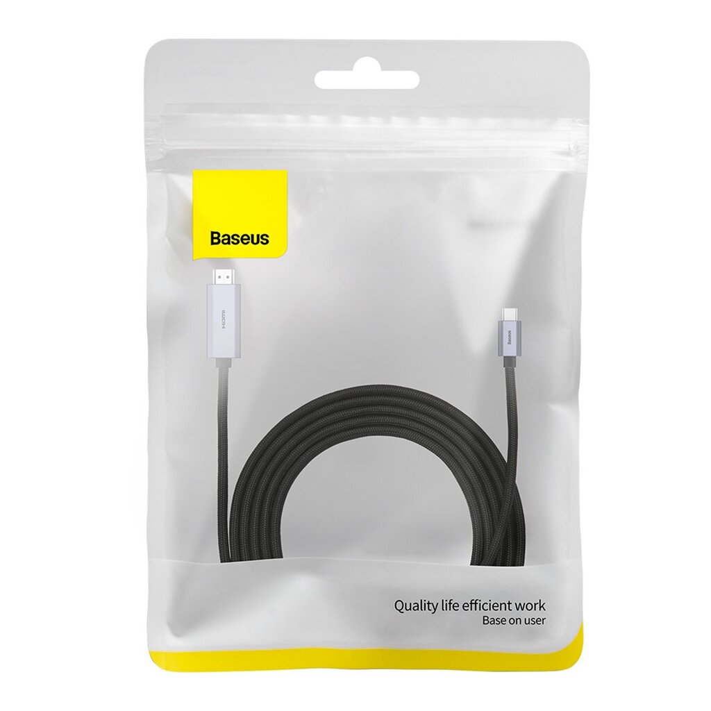 Baseus USB Type C – HDMI 2.0 4K 60Hz 3m (WKGQ010201) hinta ja tiedot | Puhelinkaapelit | hobbyhall.fi