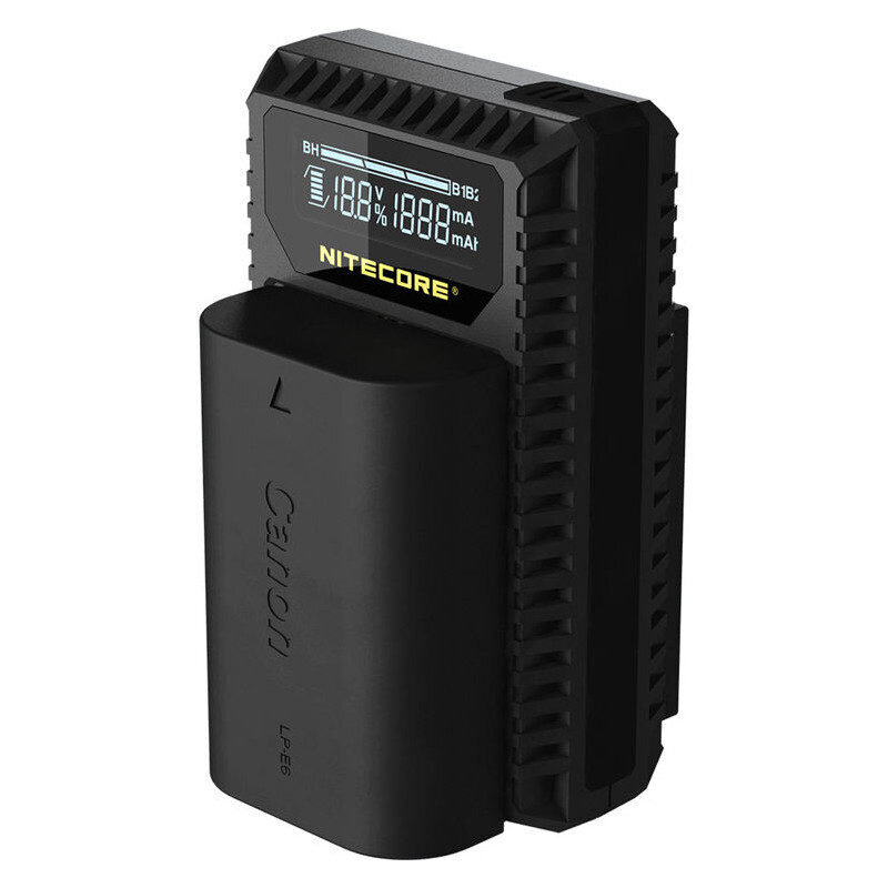 Nitecore UCN1 laturi Canon LP E6(N) + LP E8 met -ilmaisin + USB hinta ja tiedot | Kameran laturit | hobbyhall.fi