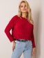 RUE PARIS Tummanpunainen pusero, jossa pidempi selkä. hinta ja tiedot | Naisten neulepuserot | hobbyhall.fi