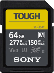 Sony SDXC M Tough UHS-II C10 U3 V60 64GB hinta ja tiedot | Kameran muistikortit | hobbyhall.fi