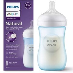 Philips Avent Natural Response tuttipullo, sininen, 1 kk+, 260 ml hinta ja tiedot | Tuttipullot ja tarvikkeet | hobbyhall.fi