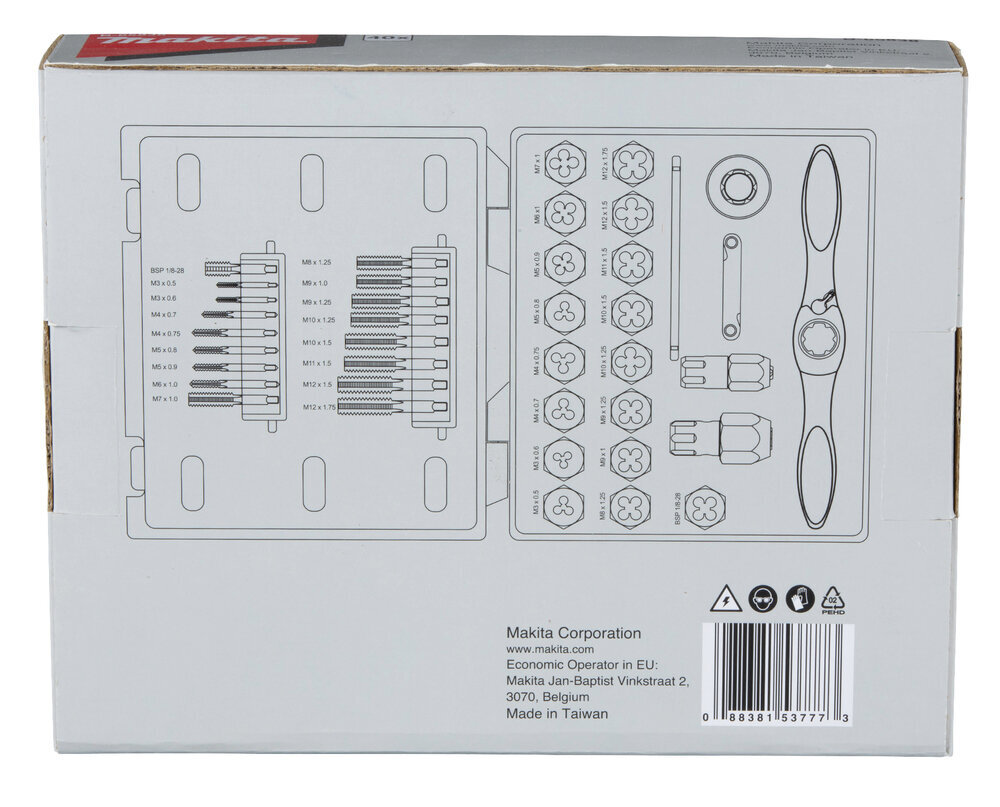 Kierresarja 40 osaa B-65838 Makita hinta ja tiedot | Käsityökalut | hobbyhall.fi