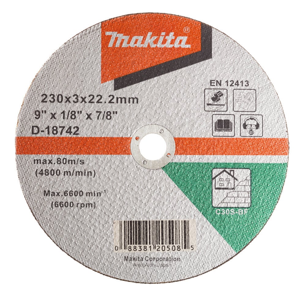 Leikkuulevy 230 x 2,5 mm C30S kivi D-18742 Makita hinta ja tiedot | Käsityökalut | hobbyhall.fi