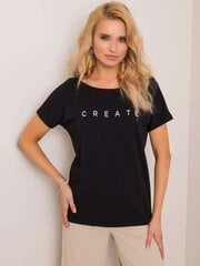 RUE PARIS Musta t-paita, jossa takapääntie hinta ja tiedot | Naisten T-paidat | hobbyhall.fi