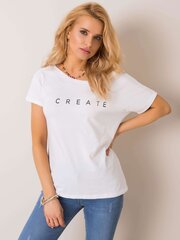 RUE PARIS Valkoinen t-paita, jossa takapääntie hinta ja tiedot | Naisten T-paidat | hobbyhall.fi
