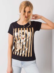 Musta Monnique T-paita. hinta ja tiedot | Naisten T-paidat | hobbyhall.fi